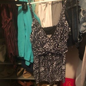 Black and white swim top, used in good condition